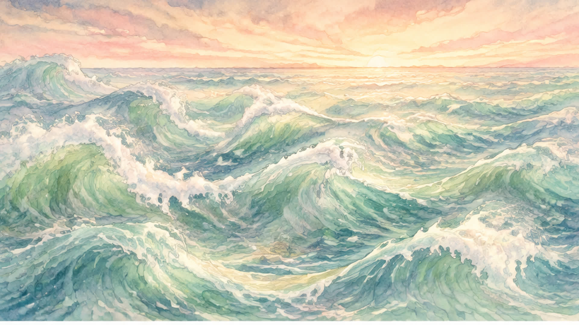 The first waves forget they are the sea