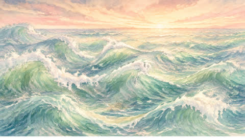 The first waves forget they are the sea
